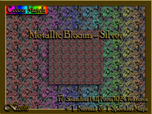 Metallic Blooms Silver Textures