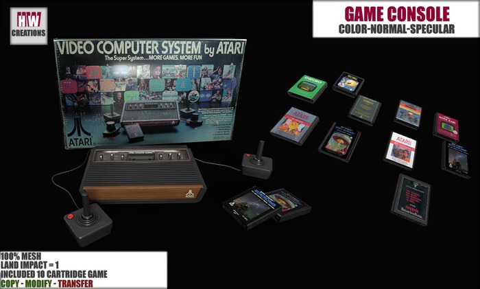 ~HW Creations~ Game Console / 10 Game Cartridge / LI 1 / Copy / Mod / Decor