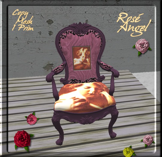 Absinthe, Art & Angels - "Rosé Angel" Victorian Mesh Chair