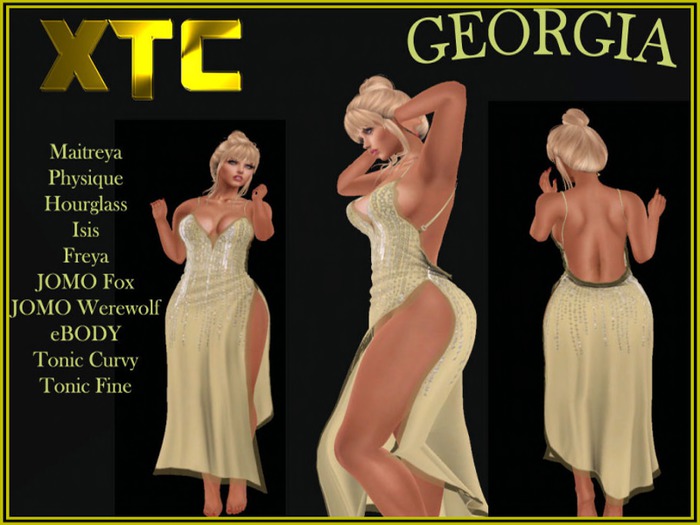 XTC Georgia Long Dress Gold
