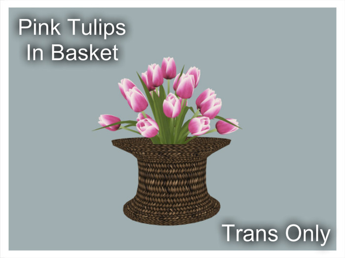 *CC* Pink Tulips In Basket 