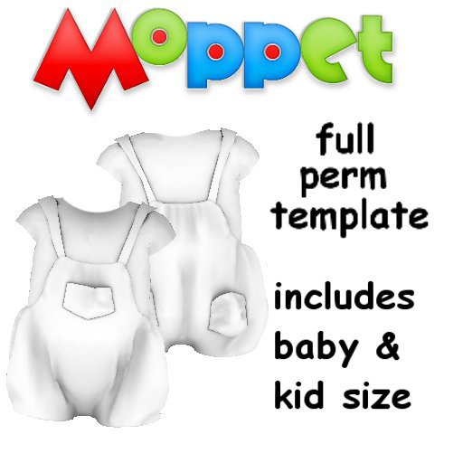 Moppet FULL PERM Puffed Overall Shorts Template