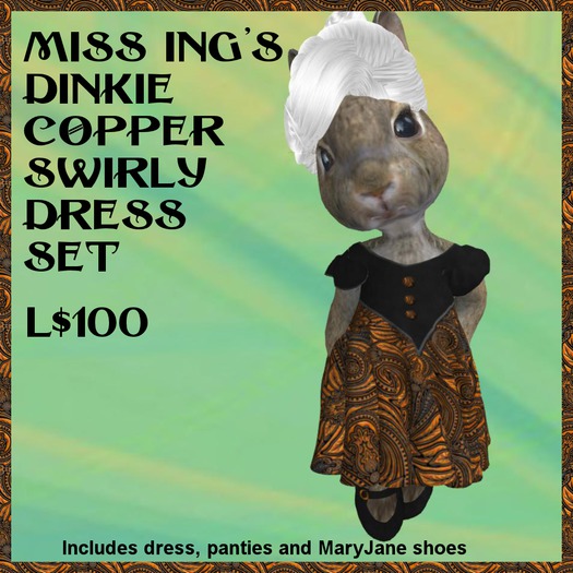 Miss Ing's Dinkie Swirly Dress Set Copper