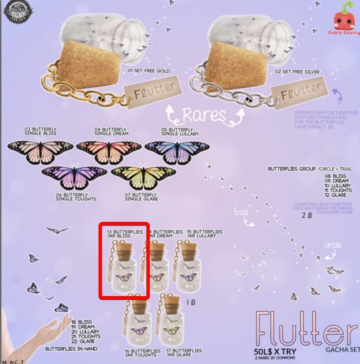 13{Flutter} butterflies jar Bliss BOX .::Cubic Cherry::.