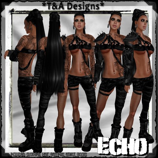 *T&A Designs* Echo outfit armor earrings hair and boots *TD*