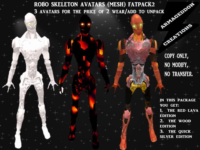 ROBO SKELETON (MESH) AVATAR FATPACK 2