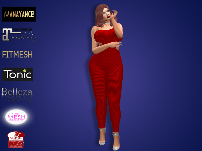 Anayance! One Shoulder Jumpsuit Red