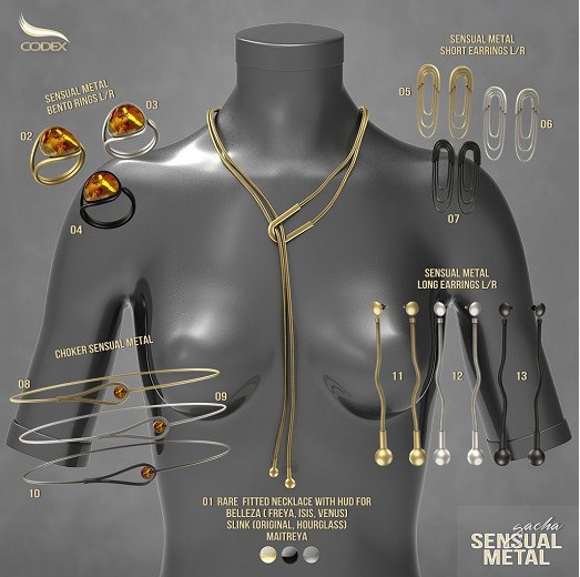 07 CODEX_SENSUAL METAL SHORT EARRING BLACK