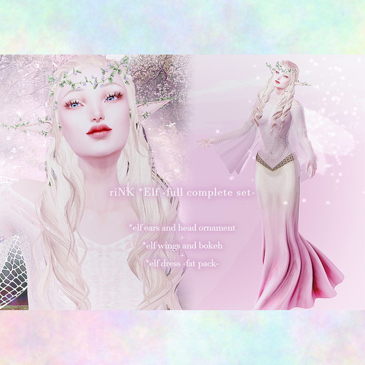 Beautiful and wonderful perfect elf (full complete set) ★ dresses/ears/ornament/wings/bokeh