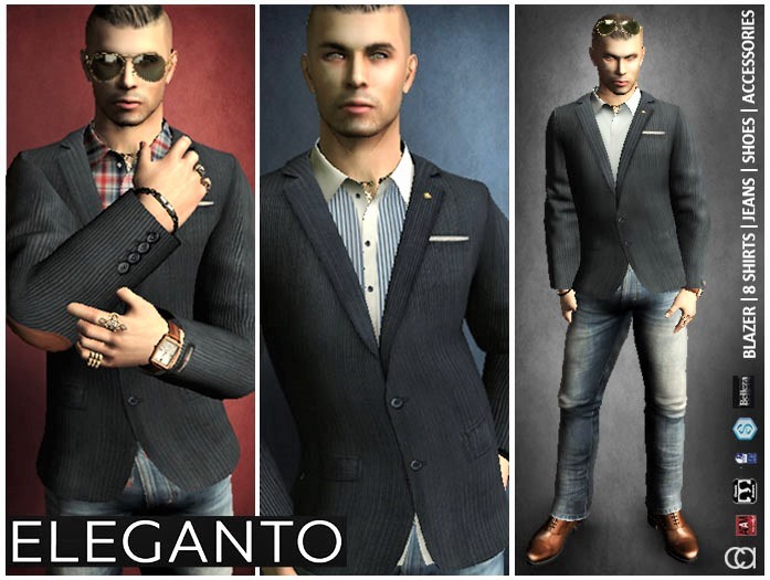 CA SIGNATURE BELLEZA SLINK ADAM ELEGANTO CASUAL OUTFIT BLUE