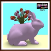 Easter - Bunny Rabbit Vase with Tulips - Pastel Purple