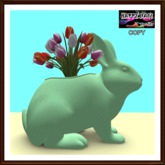Easter - Bunny Rabbit Vase with Tulips - Pastel Green