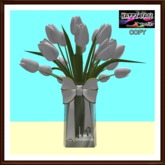 Easter - Vase with Tulips Bouquet - White