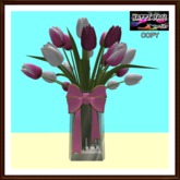 Easter - Vase with Tulips Bouquet - Pink Mix