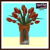 Easter - Vase with Tulips Bouquet - Orange