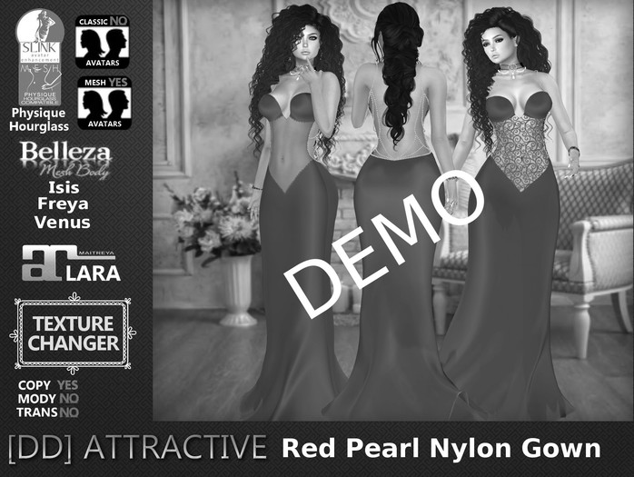 [DD] DEMO Red Pearl Nylon Gown