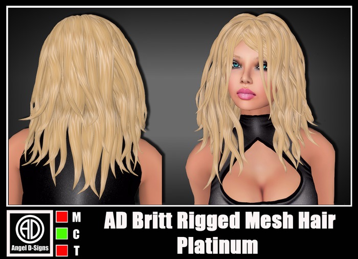 AD Britt Rigged Mesh Hair Platinum
