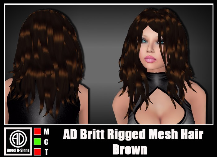 AD Britt Rigged Mesh Hair Brown