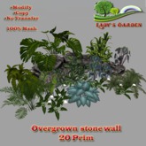 Lady's Garden - Overgrown stone wall 20 Prim