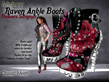 trinixxx Raven Ankle Boots Summer Flowers