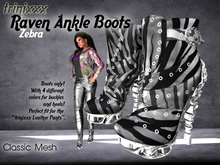 trinixxx Raven Ankle Boots Zebra