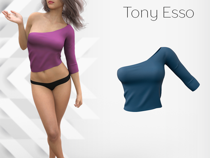 Tony Esso - One shoulder top (Blue)