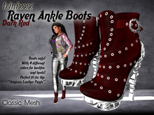 trinixxx Raven Ankle Boots Dark Red