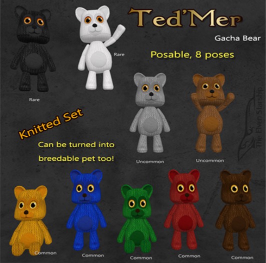 Ted`Mer Gacha Bear - Knitted Gray (Uncommon)