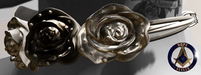 [HS] Rose Choker [Silver&Black]
