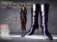 trinixxx Shiny High Heel Boots Violet