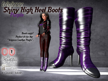 trinixxx Shiny High Heel Boots Purple
