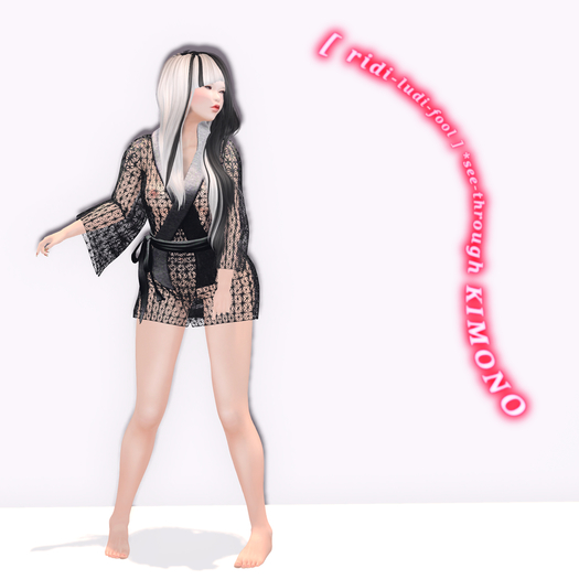 Lovely see-through KIMONO (black) ★ 2 back style