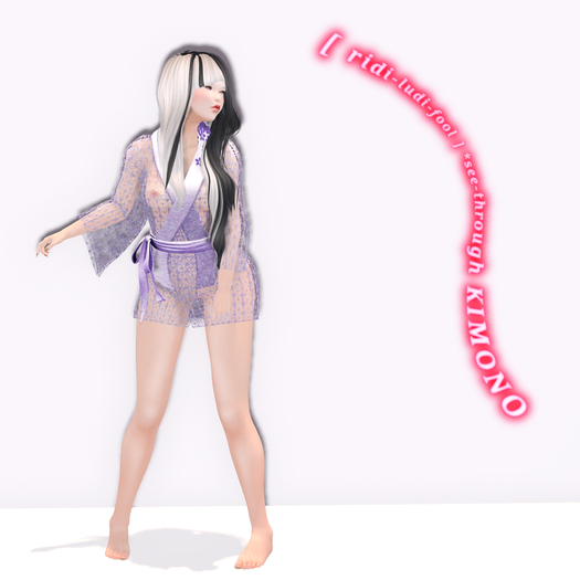 Lovely see-through KIMONO (lavender) ★ 2 back style