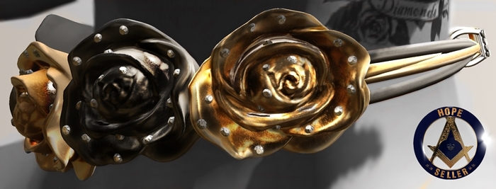 [HS] Rose Choker [Gold&Black]