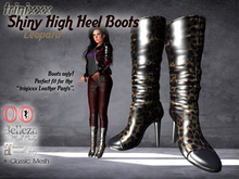 trinixxx Shiny High Heel Boots Leopard