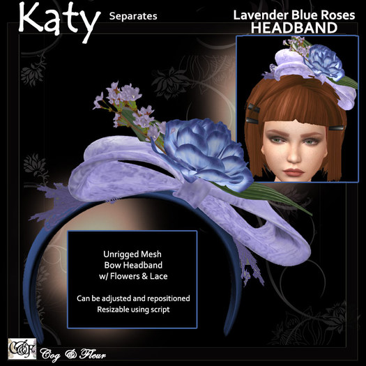 C&F Katy Separates - Headband - Lavender Blue Rose