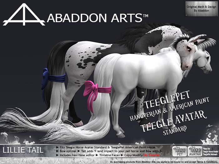 ABADDON ARTS - THAV/PET - Lillie Tail STEEL~PLATINUM