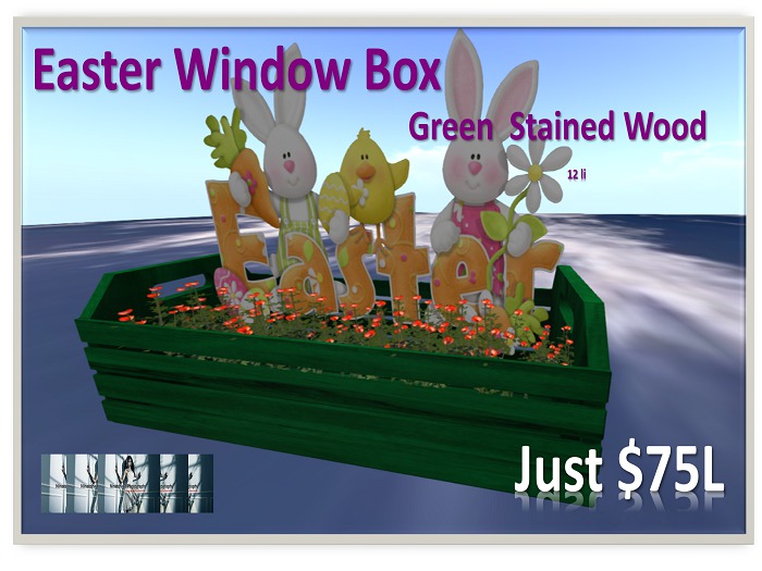 Easter Window Box - Green Wood