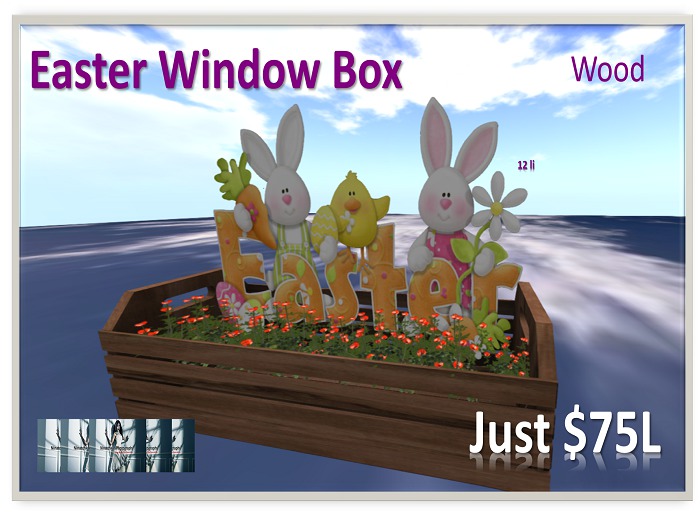Easter Window Box - Dark Wood
