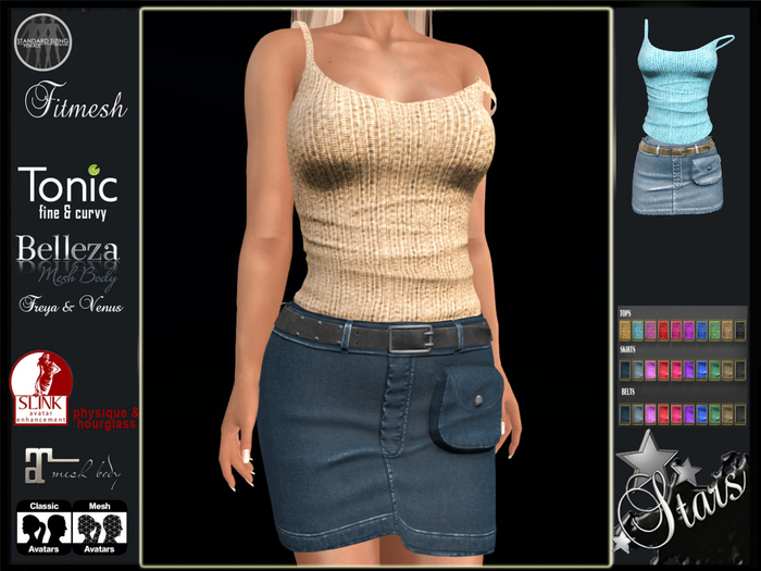 Stars - Classic, Maitreya, Tonic, Slink, Belleza - Lena skirt & top
