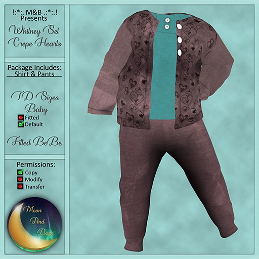 !:*:. M&B .:*:.! Whitney Crepe Hearts Delivery HUD