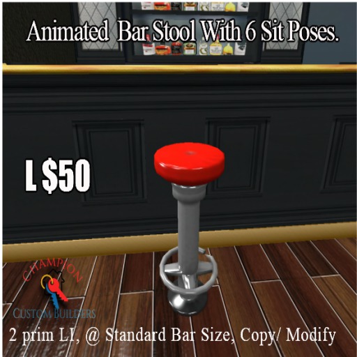 Bar Stool W/ 6 Sit Poses (Box)