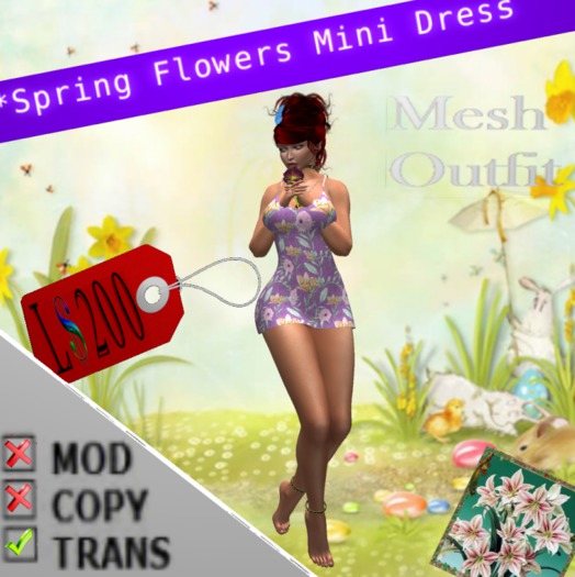 Spring Flowers mini Dress (Pink)
