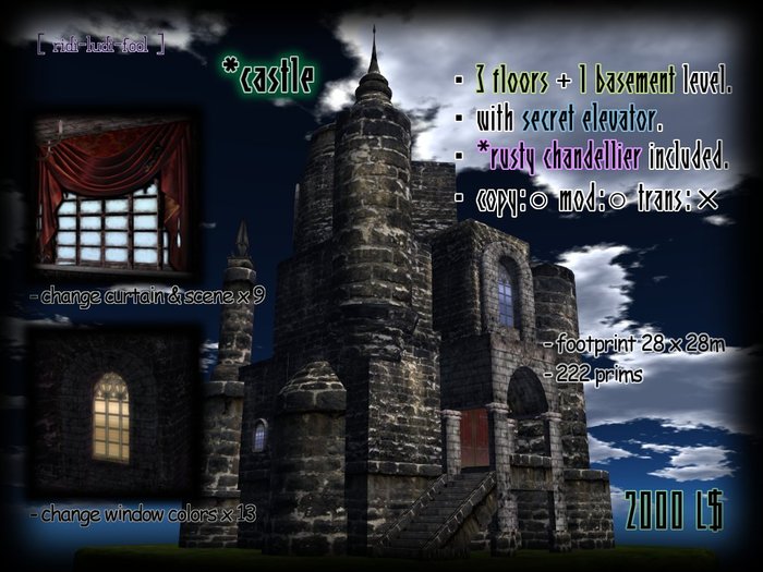 Unique CASTLE of suitable size ★ with rusty chandelier