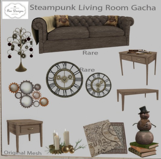 .Bee designs Steampunk  Living Room gacha Cooffee table