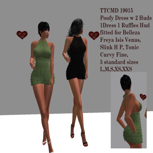 TTCMD MD 19015 Ruffled Dress w 2 Huds