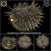 GD MESH FULL PERM ANIMAL PUFFER FISH