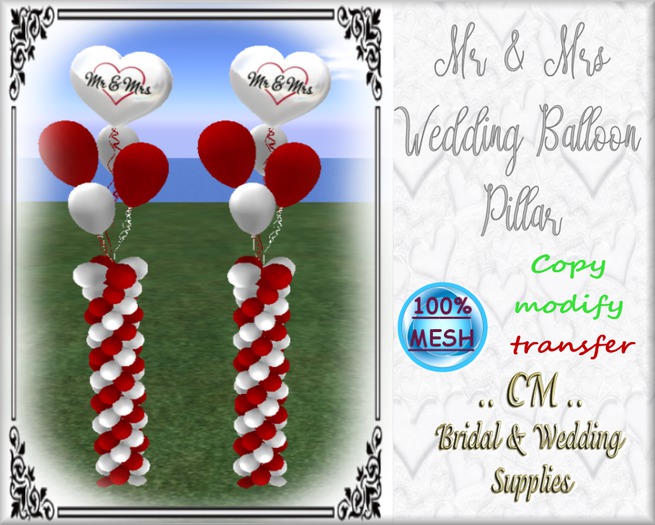 ..CM.. Wedding Balloon Pillar Red