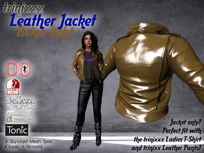 trinixxx Leather Jacket Beige Light