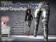 trinixxx Denim/Leather/PVC Pants White Camouflage